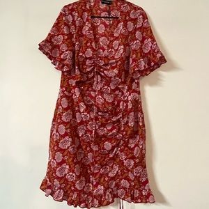 Pretty Little Thing Floral Cut Out Dress Sz 12